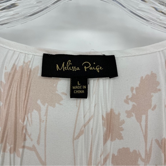 Melissa Paige Floral Blouse Cottagecore Flutter Sleeves Lightweight SZ Large - Picture 3 of 5